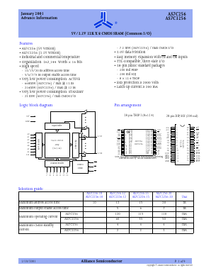 AS7C3256-10TC Datasheet PDF Alliance Semiconductor