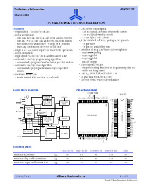 AS29LV400B-90SC Datasheet PDF Alliance Semiconductor