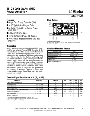 AA022P1-00 Datasheet PDF Alpha Industries