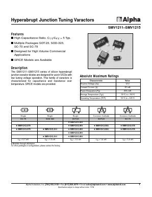 SMV1211 Datasheet PDF Alpha Industries