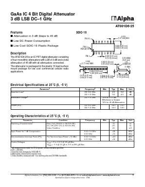 AT001D6-25 Datasheet PDF Alpha Industries