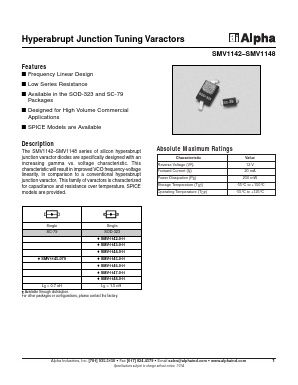 SMV1142 Datasheet PDF Alpha Industries