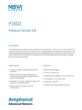 P1602 Datasheet PDF Amphenol Aerospace