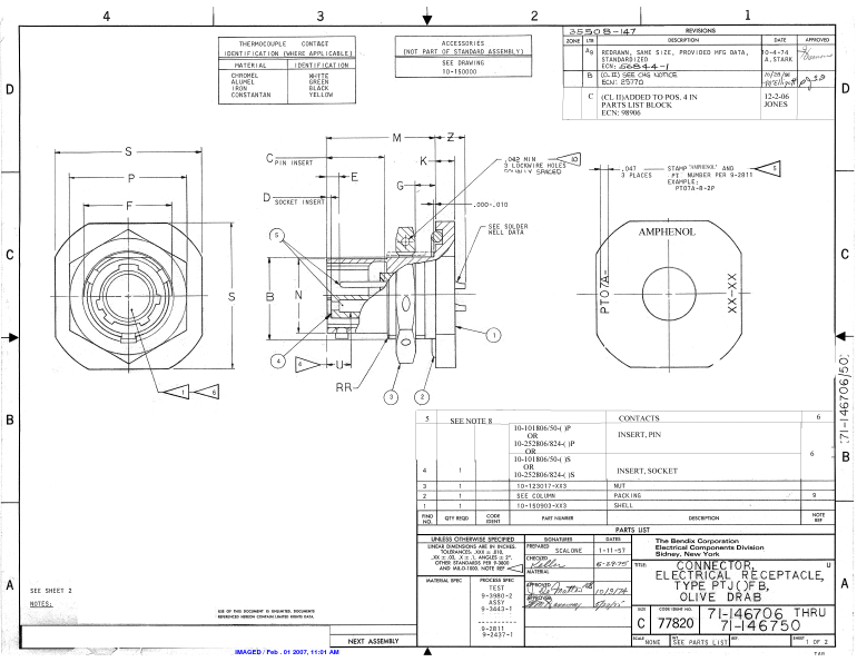 PT07A-8-3P Datasheet PDF Amphenol Aerospace