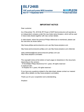 BLF246B Datasheet PDF Ampleon