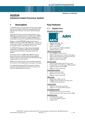 AS3524 Datasheet PDF austriamicrosystems AG