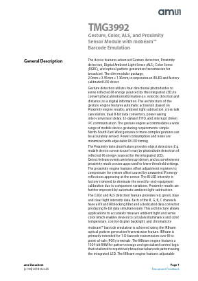 TMG39923 Datasheet PDF austriamicrosystems AG