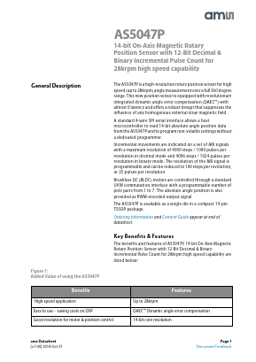 AS5047P-ATST Datasheet PDF austriamicrosystems AG