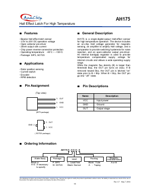 AH175-WL-B Datasheet PDF Anachip Corporation
