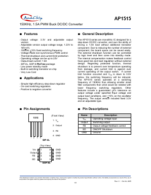 AP1515-33S Datasheet PDF Anachip Corporation