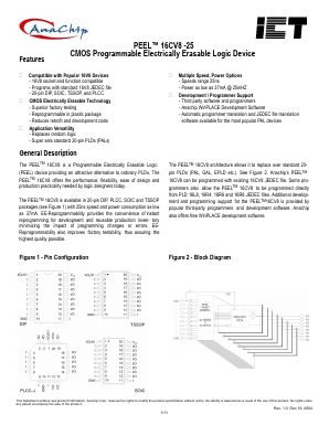 PEEL16CV8J-25L Datasheet PDF Anachip Corporation