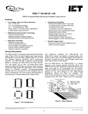 PEEL18LV8ZJ-35 Datasheet PDF Anachip Corporation