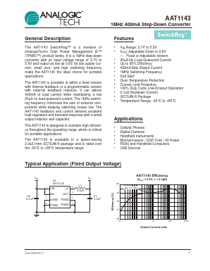 AAT1143IJS-1.6-T1 Datasheet PDF Analog Technology Inc