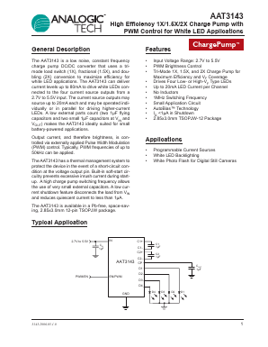 AAT3143 Datasheet PDF Analog Technology Inc