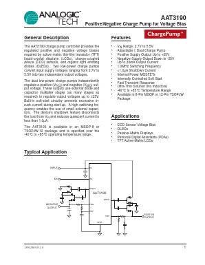 AAT3190 Datasheet PDF Analog Technology Inc