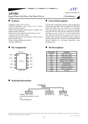 AP1302 Datasheet PDF Analog Technology Inc