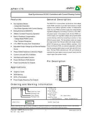 APW1175KC-TU Datasheet PDF Anpec Electronics