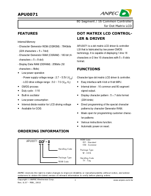 APU0071 Datasheet PDF Anpec Electronics