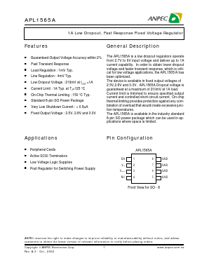 APL1565A Datasheet PDF Anpec Electronics
