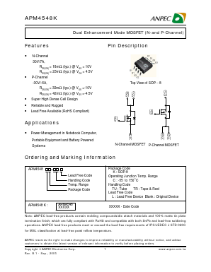 APM4548KC-TRL Datasheet PDF Anpec Electronics