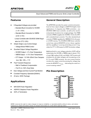 APW7046BKC-TUL Datasheet PDF Anpec Electronics