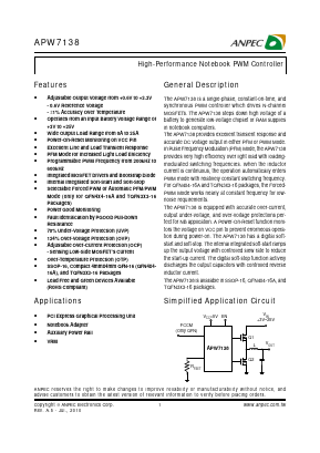 APW7138 Datasheet PDF Anpec Electronics