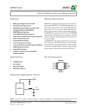 APW7334 Datasheet PDF Anpec Electronics