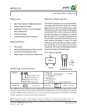 APX9131 Datasheet PDF Anpec Electronics