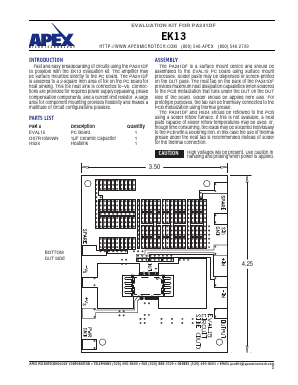 EK13 Datasheet PDF Apex Microtechnology