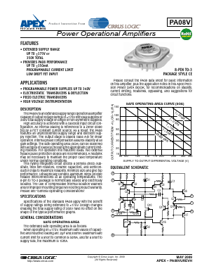 PA08V Datasheet PDF Apex Microtechnology