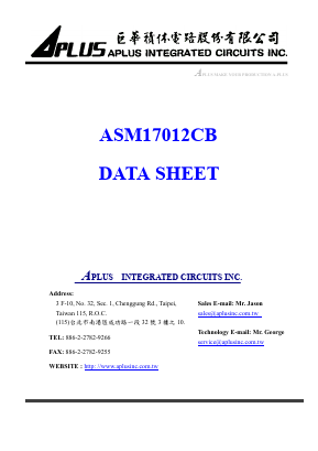 ASM17012CB Datasheet PDF APLUS INTEGRATED CIRCUITS