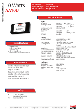 AA10U-024L-050S Datasheet PDF Astec Semiconductor => Silicon Link