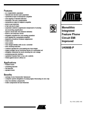 U4090B-P Datasheet PDF Atmel Corporation