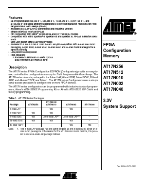 AT17N010 Datasheet PDF Atmel Corporation