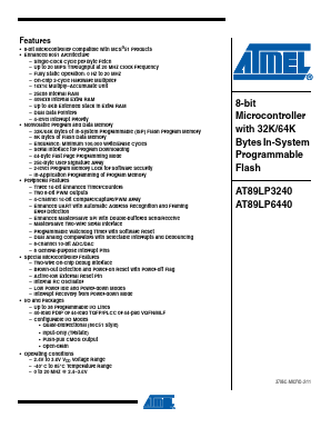 AT89LP6440-20AU Datasheet PDF Atmel Corporation