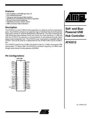 AT43312 Datasheet PDF Atmel Corporation