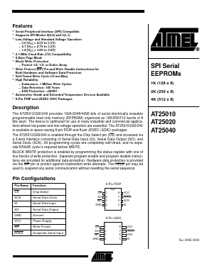 AT25040-10SI Datasheet PDF Atmel Corporation