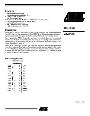 AT43310 Datasheet PDF Atmel Corporation