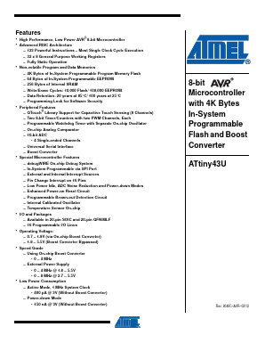 ATTINY43U-SU Datasheet PDF Atmel Corporation