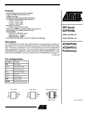 AT25HP512 Datasheet PDF Atmel Corporation
