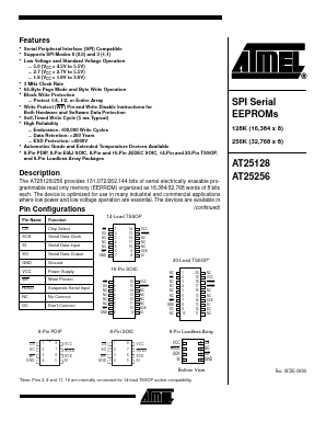 AT25128T1-10TC Datasheet PDF Atmel Corporation