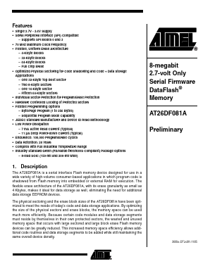 AT26DF081A-SU Datasheet PDF Atmel Corporation