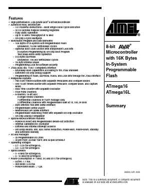 ATMEGA16 Datasheet PDF Atmel Corporation