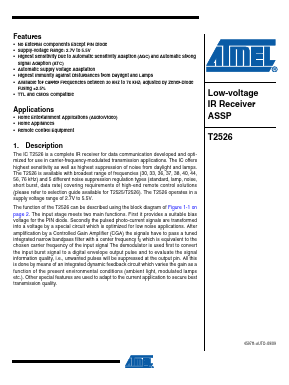 T2526S0XXC-DDW Datasheet PDF Atmel Corporation
