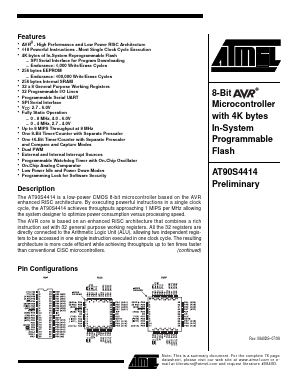 AT90S4414 Datasheet PDF Atmel Corporation