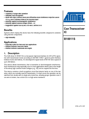 B10011S-MFPG3Y Datasheet PDF Atmel Corporation