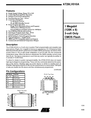 AT29LV010A-2JC Datasheet PDF Atmel Corporation