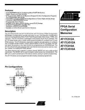 AT17C010A-10JI Datasheet PDF Atmel Corporation