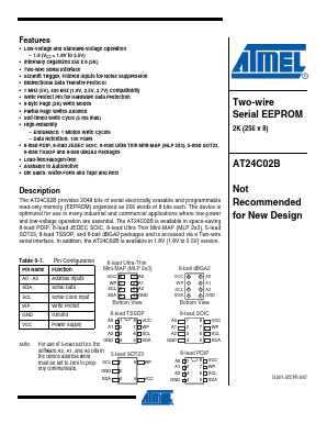 AT24C02BN-SH-B Datasheet PDF Atmel Corporation