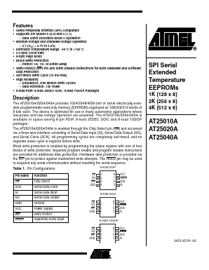 AT25040A-10PE-2.7 Datasheet PDF Atmel Corporation